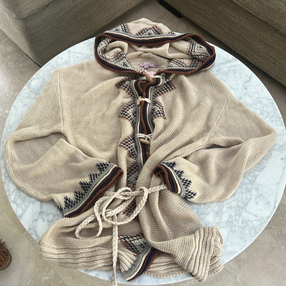 Calypso “Hand Knit” Linen Cardigan.  M.  NWT